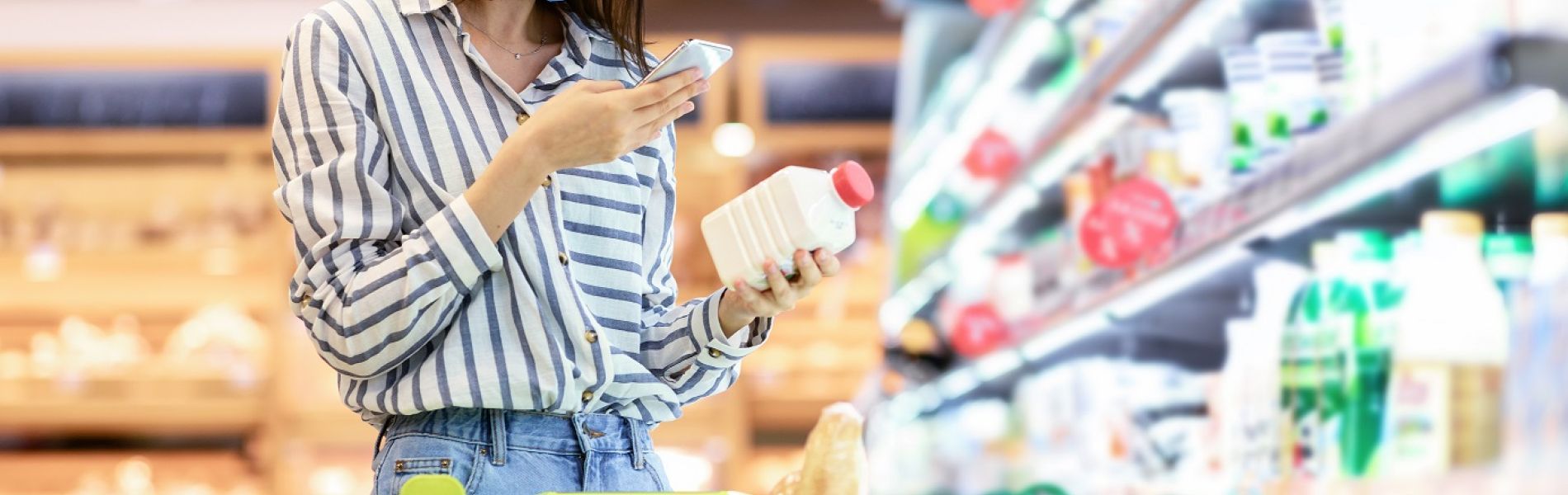 Woman Shopping in Grocery Store