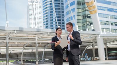 meeting outside buildings