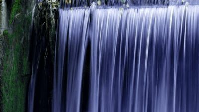Waterfall at a water treatment facility